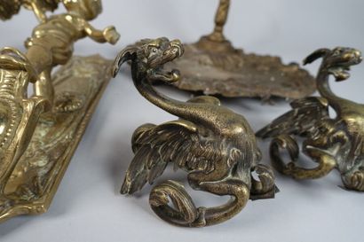 null Lot including:
- Two pairs of wall sconces decorated with cherubs
Height 27...