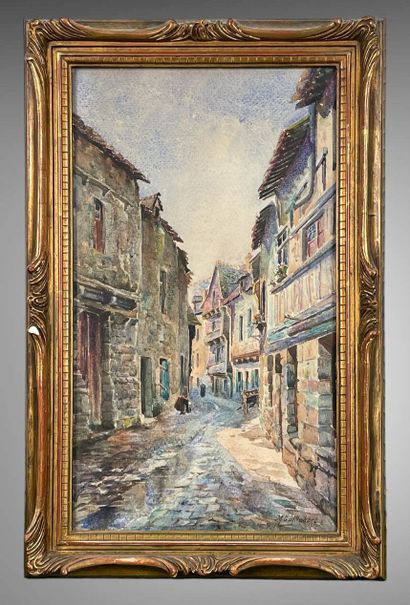 null Maurice GUILLEBERT (1876-1938)
Ruelle dans un village
Aquarelle, signée en bas...