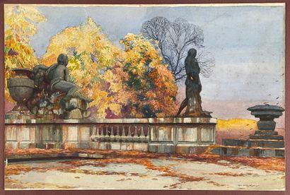 null Charles CERNY (1892-1965)
Balustrade en automne ; Statues sur la balustrade
Deux...