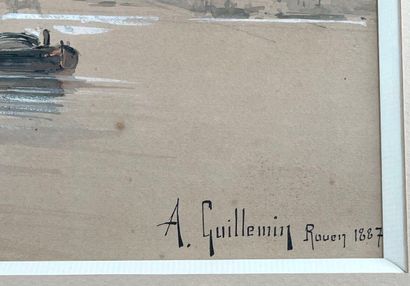 null A. GUILLEMIN (XIXe siècle)
Vues de Rouen, 1887
Deux aquarelles gouachées, signées...