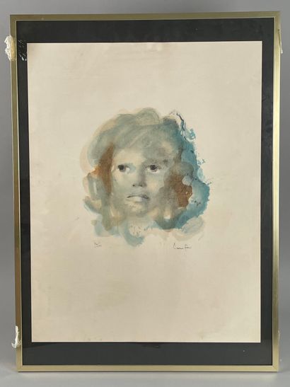 null Leonor FINI (1908-1996)
Visage 
Lithographie, signée et numérotée 70/150 
Haut....