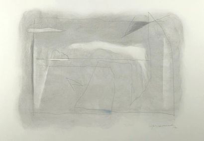  Albert RAFOLS CASAMADA (1923-2009)
Illa grisa, 1995
Crayon sur papier, signé et... Gazette Drouot
