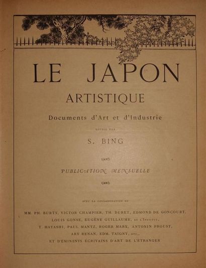 null BING (S). LE JAPON ARTISTIQUE. Documents d'art et d'industrie. Paris, (vers...