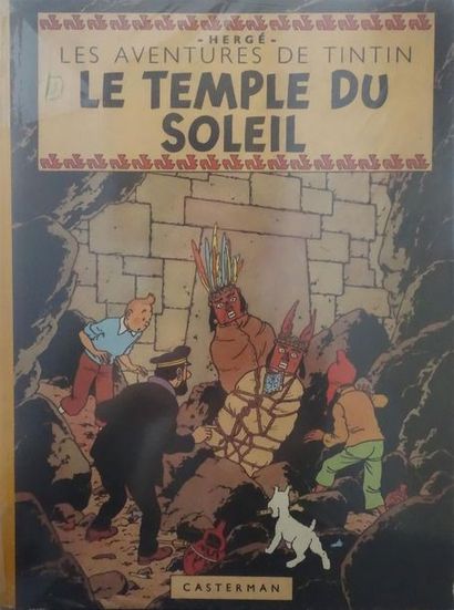 null TINTIN.
Le Temple du Soleil.
Casterman 1949, 4e plat B3, dos jaune. Page titre...
