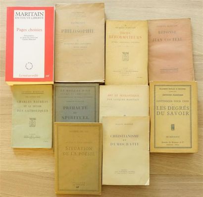 null MARITAIN Jacques. Réunion de dix ouvrages. Paris, 1923-1997 ; ens. 10 vol. in-12°...