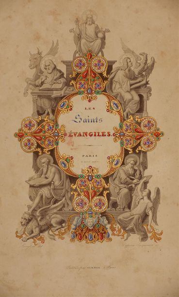null RELIURE .- LES SAINTS ÉVANGILES. Paris, Curmer, 1836 ; 2 volumes grands in-8°...