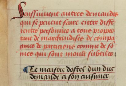 null DEMANDES D'AMOUR. Manuscrit sur peau de vélin. Seconde moitié du XVe siècle...