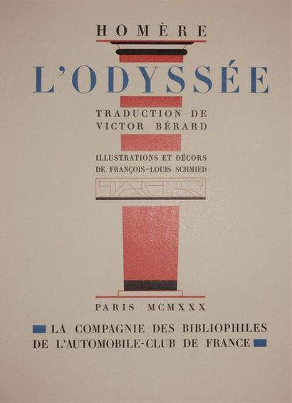 null HOMÈRE. L'Odyssée. Traduction de Victor Bérard. Illustrations et décors de François-Louis...