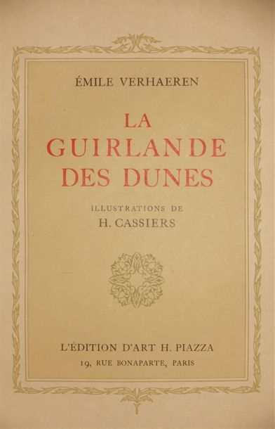 null VERHAEREN Émile. La guirlande des Dunes. Paris, H. Piazza, 1927 ; petit in-4°,...