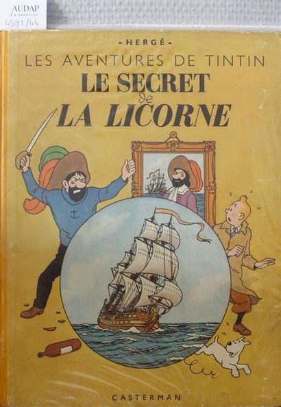 null TINTIN.
Le Secret de la Licorne. 
Casterman 1944, 4e plat blanc A23, dos jaune,...