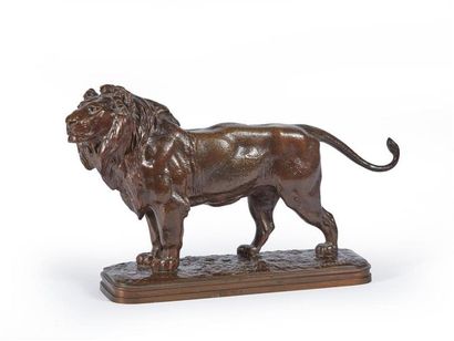 null JACQUEMART Alfred (1824-1896), d'après
" Lion "
Bronze à patine brune, signé...