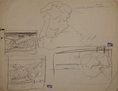 null Adolphe Beaufrère (1876-1960)
Un lot de 7 dessins sur différents papiers. Plume...