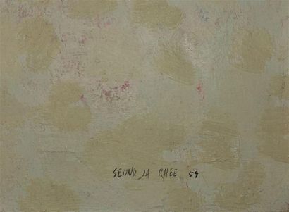 null RHEE Seund Ja (1918-2009).
Composition, 1959
Huile sur toile, signée et datée...