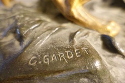 null GARDET Georges (1863-1939), d'après.
Tigre dans les ruines
Bronze à double patine...