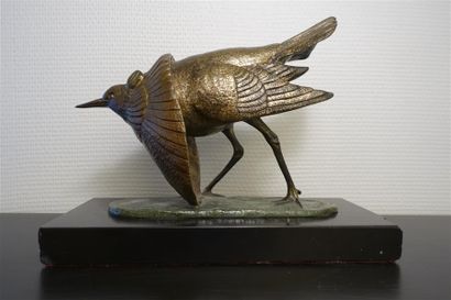 null ROCHARD Irénée (1906-1984), d'après.
Oiseau des marais
Bronze patiné, signé...