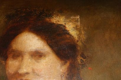 null RICARD Gustave (1823-1873).
Portrait de femme en noir
Huile sur toile, signée...