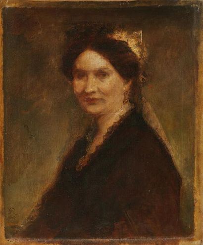 null RICARD Gustave (1823-1873).
Portrait de femme en noir
Huile sur toile, signée...