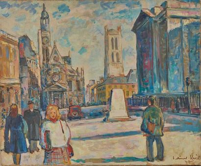 null WEINER-KRÀL Imro (1901-1978).
St Étienne du Mont à Paris
Huile sur toile, signée...