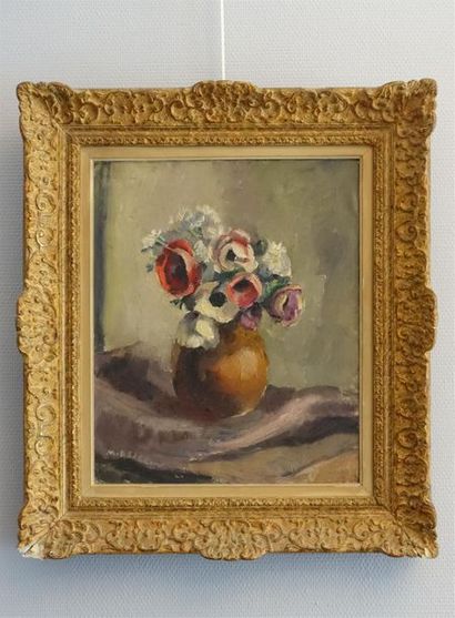 null ASSELIN Maurice (1882-1947).
Bouquet d'anémones
Huile sur toile, signée en bas...