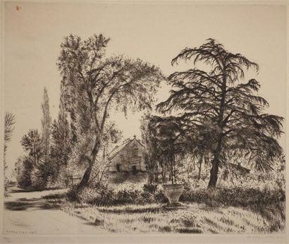 null Michel CIRY (1919-2018)
Maison dans un paysage boisé.
Gravure, signée et datée...