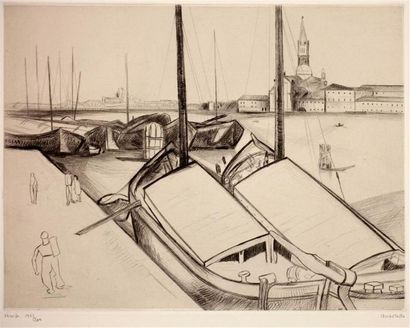 null GUASTALLA Pierre (1895-1968)
" Venise "
Deux gravures du même sujet, signées,...