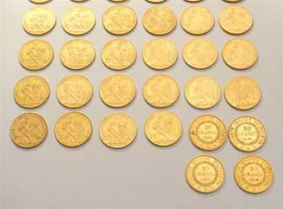null Cinquante pièces de vingt francs en or.
Poids : 325 g.

FRAIS acheteurs réduits...