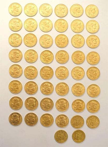 null Cinquante pièces de vingt francs en or.
Poids : 325 g.

FRAIS acheteurs réduits...