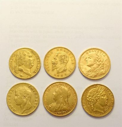 null Six pièces de vingt francs en or ou équivalent.
Poids : 40.08 g.

FRAIS acheteurs...