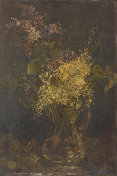 null LÉVY Michel (XIX-XXe s.)
" Natures mortes florales "
Deux huiles sur toile,...