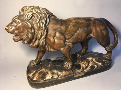 null BARYE Antoine-Louis (1795-1875), d'après
" Lion marchant "
Plâtre à patine brune.
Haut....