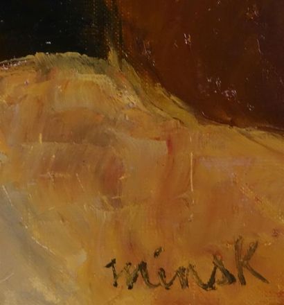 null MINSK (1923)
" Enfants "
Huile sur toile, signée en bas à droite.
Haut. : 55,5...