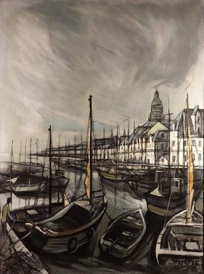 null BATEJAT Henri (né en 1901)
" Le Port "
Acrylique sur toile, signée en bas à...
