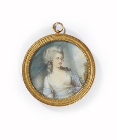 null La princesse Frédérique de Prusse en robe bleu-vert
Miniature sur ivoire du...