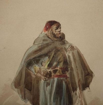 null DUPENDENT (Circ. 1835-?). 
 Senegalese skirmisher. 
Watercolor, signed lower...
