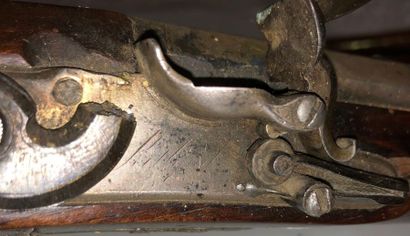 null British officer's flintlock pistol case by Ketland in London. 
Mahogany veneer,...