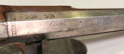 null British officer's flintlock pistol case by Ketland in London. 
Mahogany veneer,...