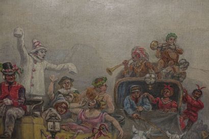 null Eugène CHAPERON (1857-1938). 
 " La vie parisienne. Carnival scene during the...