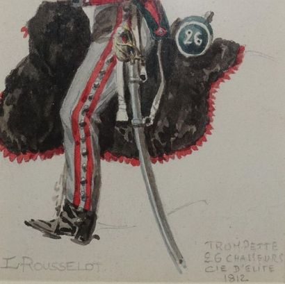 null Lucien ROUSSELOT (1900-1992).
" Trompette de la compagnie d'élite du 26e chasseurs...