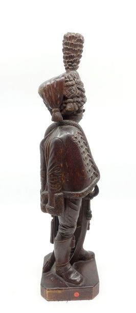 null GAGNEPAIN. École française du XIXe siècle.
" Chasseur à cheval de la Garde ".
Statuette...