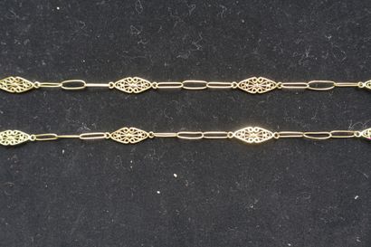 null Collier articulé en or jaune 750 millièmes, les maillons ajourés composés de...