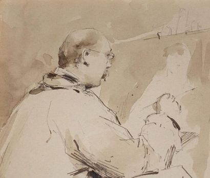 null Attribué à Jules BASTIEN, dit Jules BASTIEN-LEPAGE (1848-1884).
Peintre à son...