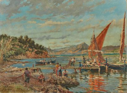 null Ferdinand-Joseph GUELDRY (1858-1945).
La Madrague, la côte.
Circa 1920 -1925.
Huile...