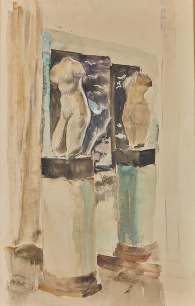 null Étienne DRIAN (1885-1961).
Intérieur à la colonne
Aquarelle.
Haut. : 61 cm ;...
