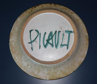 null Robert PICAULT (1919-2000).
Faune musicien
Plat creux circulaire en céramique...