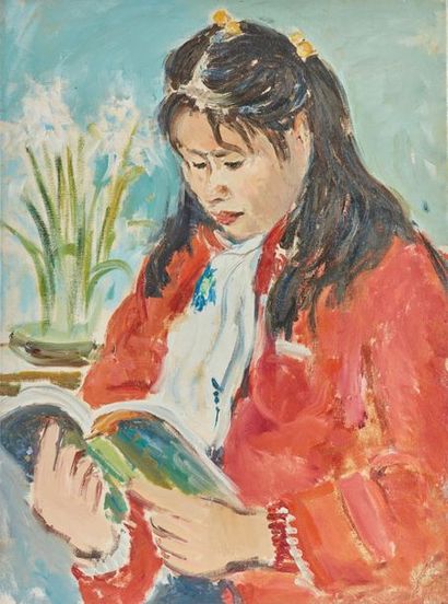 null Da-Chuan LIN (1912-1985).
Female Student, 1980
Huile sur toile.
Haut. : 44,4...