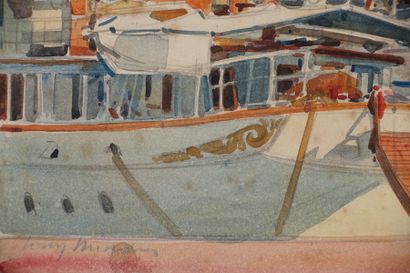 null Tony MINARTZ (1870-1944).
Cannes, le Vieux port
Aquarelle, signée en bas à gauche...