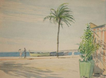 null Tony MINARTZ (1870-1944).
Barques sur la plage
Deux aquarelles, portent le cachet...