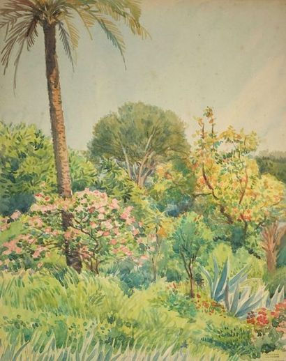 null Tony MINARTZ (1870-1944).
Parcs et jardins méditerranéens
Trois aquarelles,...