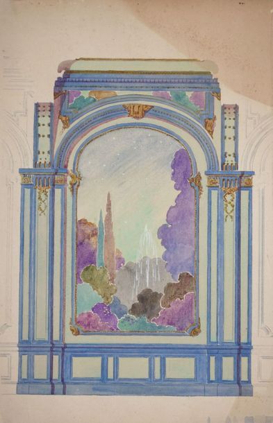 null Tony MINARTZ (1870-1944).
Projets de décors
Quatre aquarelles et trois dessins...