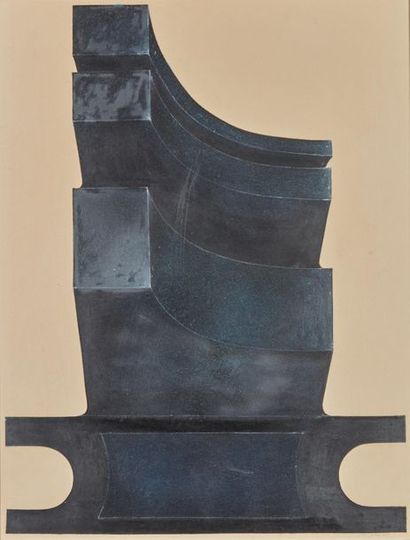 null Jacques POLI (1938-2002).
Composition abstraite 
Oeuvre sur papier, signée en...